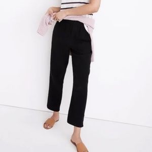 NWT Madewell Tapered Huston Pull-On Crop Pants Black S